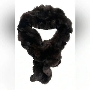 LINDA RICHARDS LUXURY PULL THRU REX RUFFLE SCARF RABBIT FUR